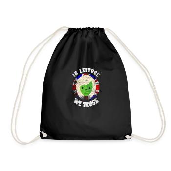 In Lettuce We Truss British Humour Satire - Drawstring Bag - black - Front
