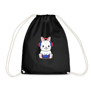 Rabbit Gambles - Drawstring Bag - black - Front
