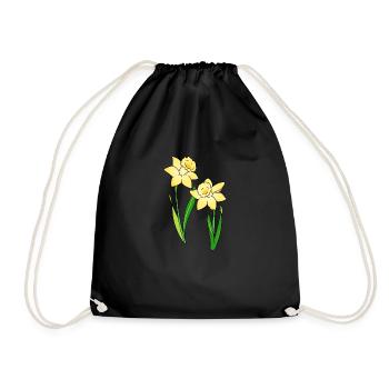 daffodils - Drawstring Bag - black - Front