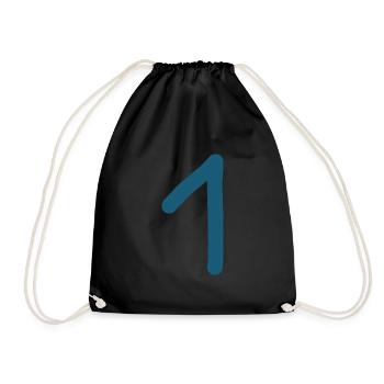1 Number One Number Birthday - Drawstring Bag - black - Front