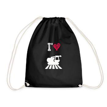 J’aime les moissonneuse - Sac de sport léger - noir - Devant