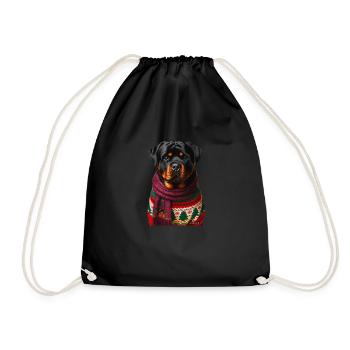Rottweiler Weihnachten - Turnbeutel - Schwarz - Vorne