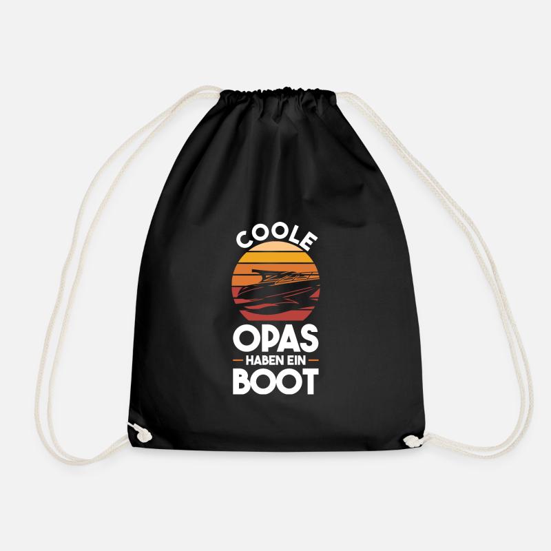 Boot Opa Großvater Geschenk - Turnbeutel - Schwarz