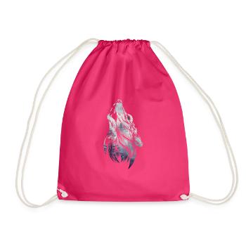 Heulender Wolf Waldtier Wölfe Kunst - Turnbeutel - Fuchsia - Vorne
