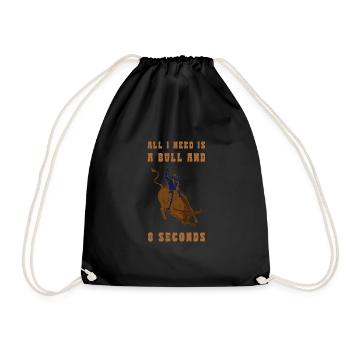 Rodeo Cowboy Stierreiter Reiten Geschenk - Turnbeutel - Schwarz - Vorne