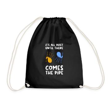 Scottish Bagpipes Celtic Gift - Drawstring Bag - black - Front