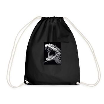 Fanged – Œuvre d’art de serpent à sonnettes en noir et blanc - Sac de sport léger - noir - Devant