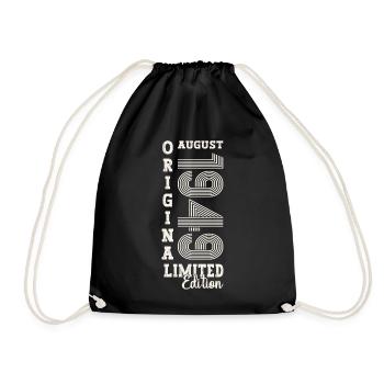 75th Birthday Original August 1949 Born 1949 - Drawstring Bag - black - Front