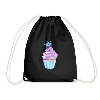 Cupcake Süßigkeiten - Turnbeutel - Schwarz - Vorne