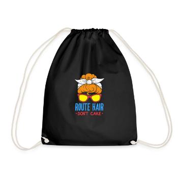 Route Hair Don't Care - Turnbeutel - Schwarz - Vorne