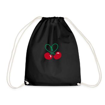 Rockabilly Kirsche Hertz Symbol patjila 2014 - Turnbeutel - Schwarz - Vorne
