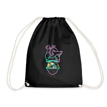Heart Skull 1 rose - Sac de sport léger - noir - Devant