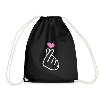 K Pop Finger Korean Pop K-Pop Snap Music Geschenk - Turnbeutel - Schwarz - Vorne