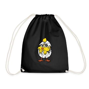 Rétro vintage grunge style poussins poussins Pâques - Sac de sport léger - noir - Devant