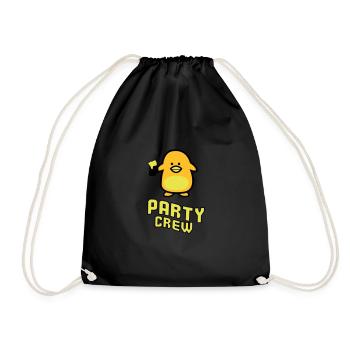 party crew - Drawstring Bag - black - Front