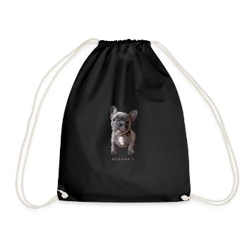 French Bulldog - Drawstring Bag - black - Front