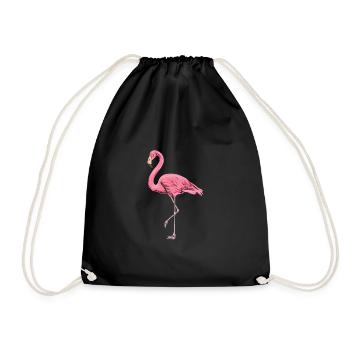 Flamingo - Turnbeutel - Schwarz - Vorne