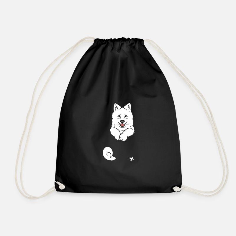Pocket Samoyed T Shirt - Drawstring Bag - black