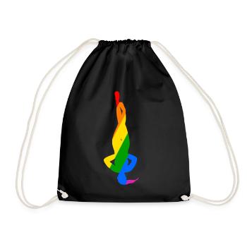 Colorful headstand pose in yoga - Drawstring Bag - black - Front