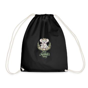 Koala Lover Hug Floral Mum Happy Mother's Day - Turnbeutel - Schwarz - Vorne