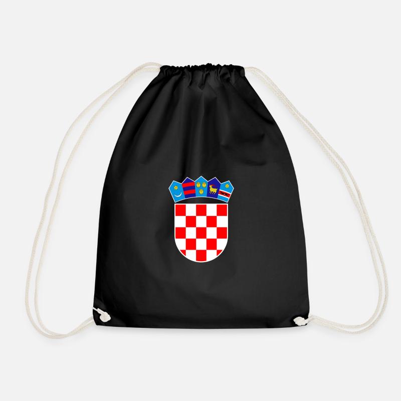 Kroatien Wappen croatia Land Geschenkidee - Turnbeutel - Schwarz