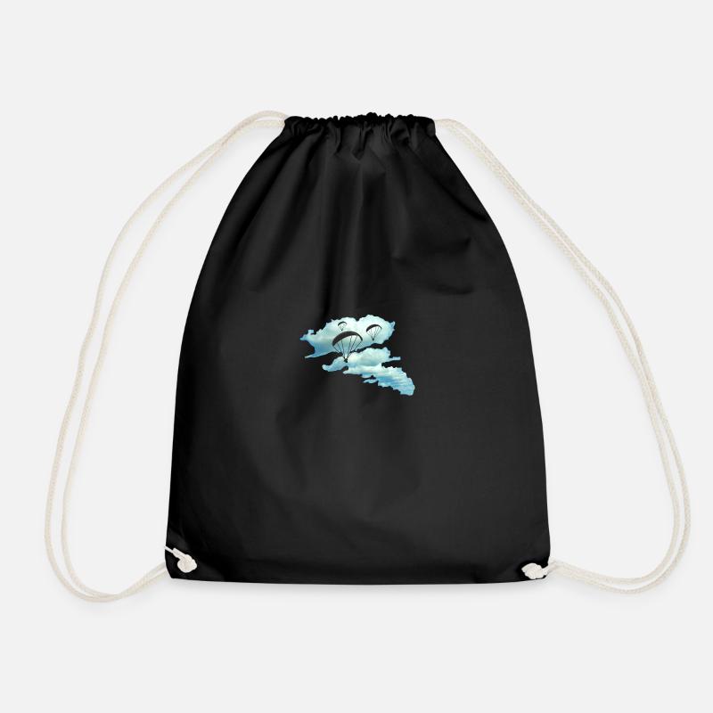 wolkenstraße paragliding - Drawstring Bag - black