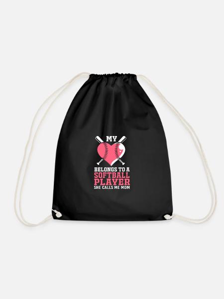 Softball Mutter Softball Mama - Turnbeutel - Schwarz