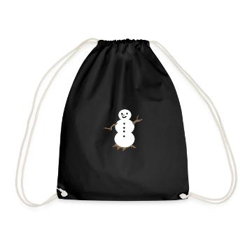 Snowman in a simple design - Drawstring Bag - black - Front