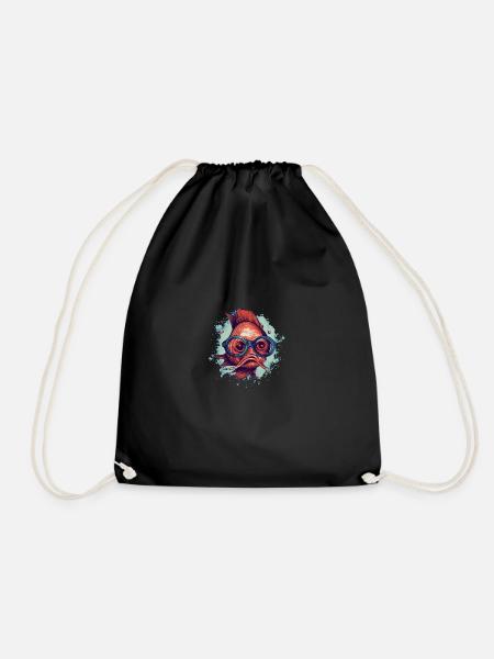 hipster fish 6 - Sac de sport léger - noir