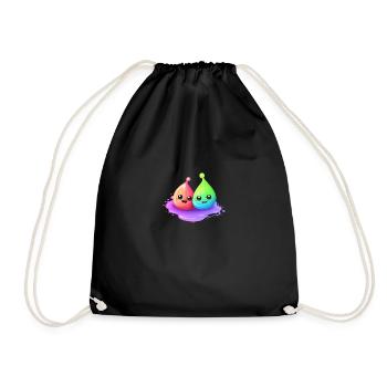 Two cheerful slimes - Drawstring Bag - black - Front