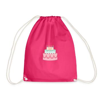 birthday cake - Drawstring Bag - fuchsia - Front