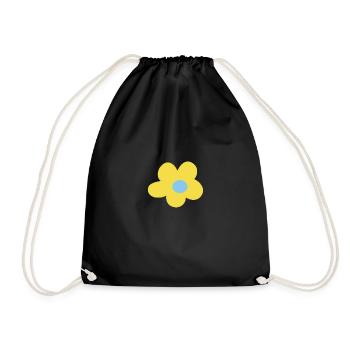 Children's Comic - Flower - Drawstring Bag - black - Front