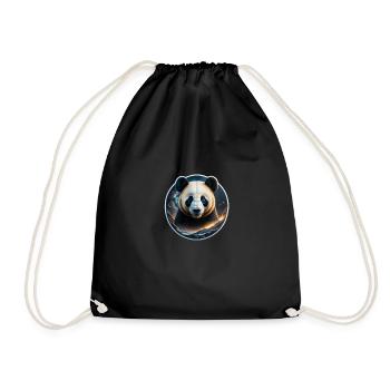 Panda - Turnbeutel - Schwarz - Vorne