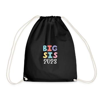 Big Sister 2023 Big Sis 23 - Drawstring Bag - black - Front