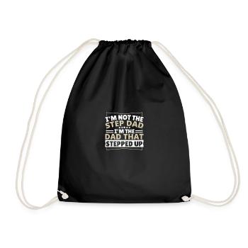 Stepfather Father Papa Dad Father's Day - Drawstring Bag - black - Front