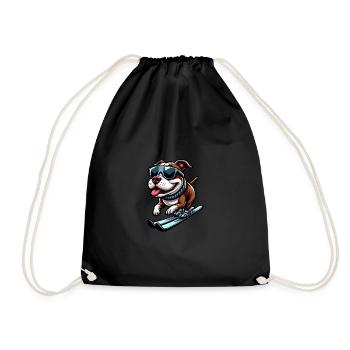 Pitbull Chien Ski Sports d’hiver Vacances - Sac de sport léger - noir - Devant