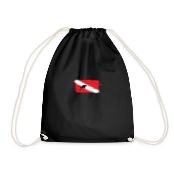 Dan Flag Taucher - Turnbeutel - Schwarz - Vorne