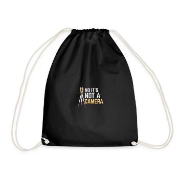 No It's not a camera land surveyor surveying - Drawstring Bag - black - Front
