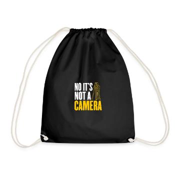 No It's not a camera land surveyor surveying - Drawstring Bag - black - Front