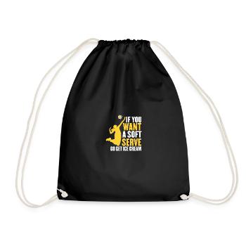 Funny Volleyball If You Want A Soft Serve Go Get - Drawstring Bag - black - Front
