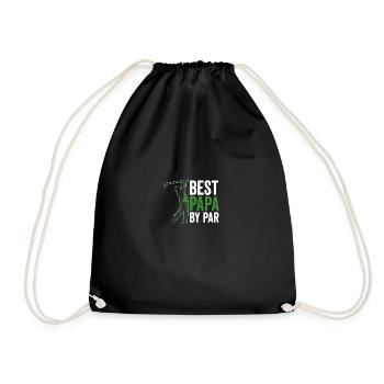 Funny Best Papa By Par Father's Day Funny Golf - Drawstring Bag - black - Front