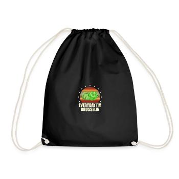 Everyday I'm Brusselin Funny brussel sprout - Drawstring Bag - black - Front
