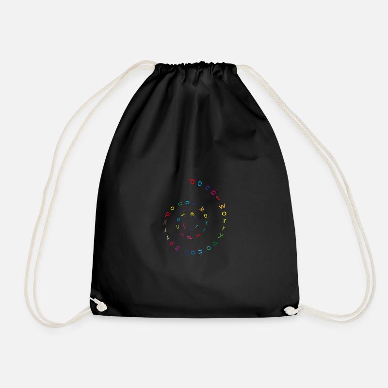 do not worry spiral - Drawstring Bag - black