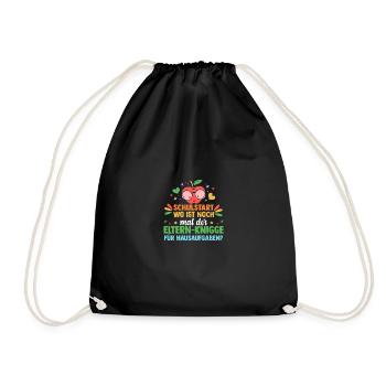Parents School Child Primary School First Grade Enrollment - Drawstring Bag - black - Front