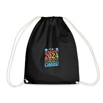 Parents School Child Primary School First Grade Enrollment - Drawstring Bag - black - Front