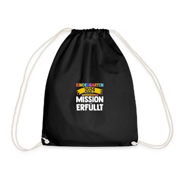 1 Grade School Child Back to School Kindergarten Kita E - Drawstring Bag - black - Front
