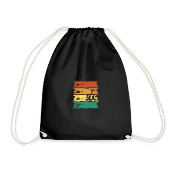Pilot Flying Aviator Helicopter Helicopter - Drawstring Bag - black - Front