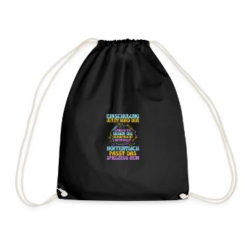 Kita sortants entrant à l'école écolier commençant l'école - Sac de sport léger - noir - Devant