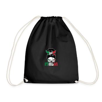 Italia Italian Italian Italy - Drawstring Bag - black - Front