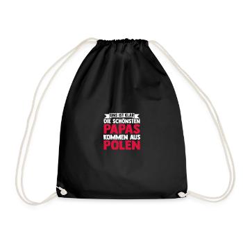 Pole Papa Vater Vatertag Polen - Turnbeutel - Schwarz - Vorne